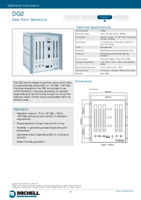 Thumbnail of document Data Sheet - DG2/DG3Dew-Point Generators